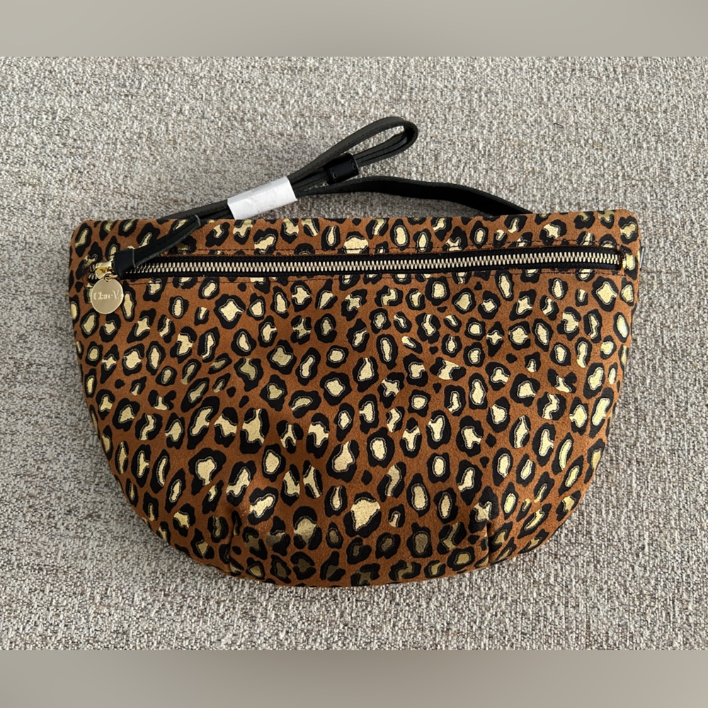 Clare V Pablo Brown Jaguar Leopard Print Grande Fanny - brand new and never used